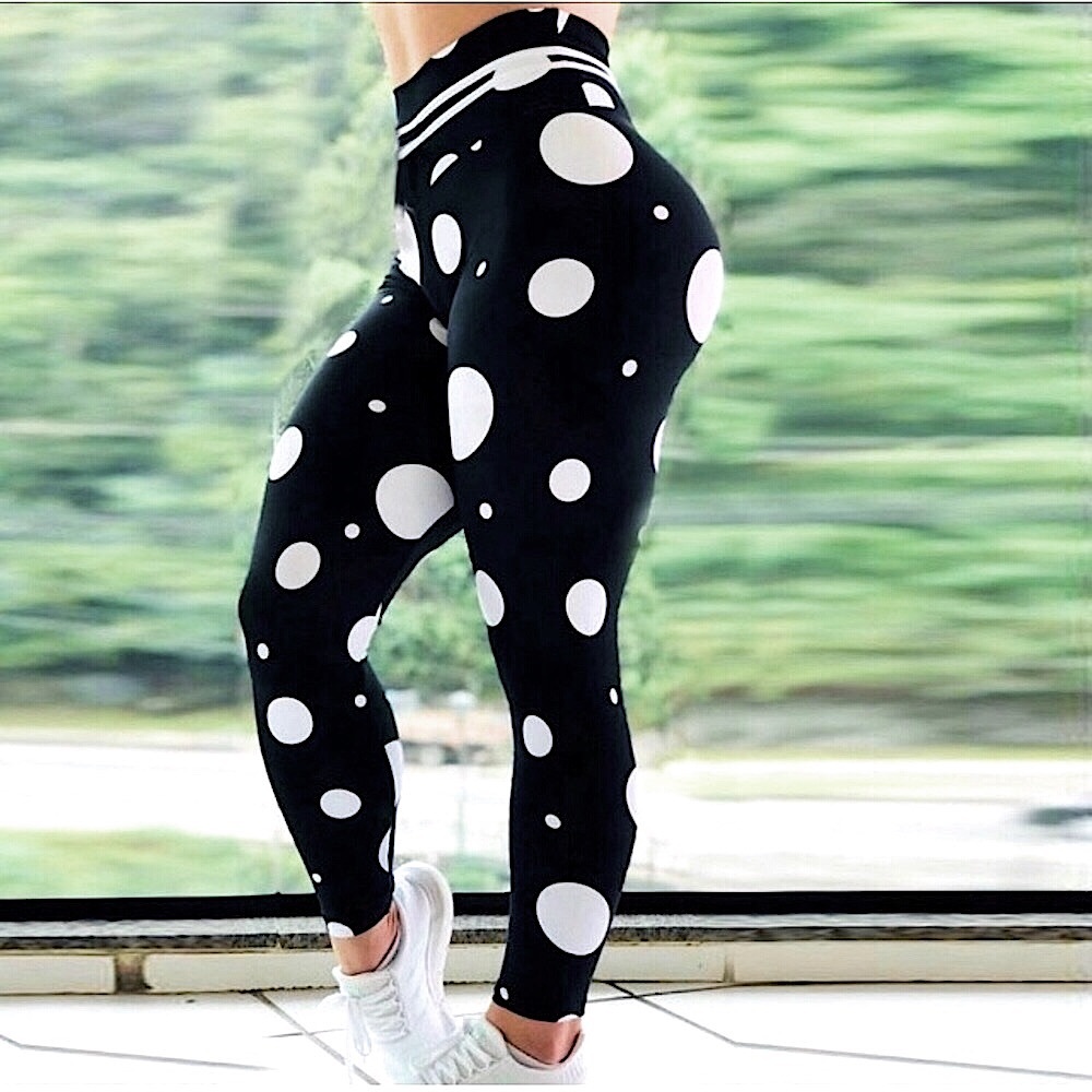 🆕I HAVE #2 SMALLS LEFT THESE SUPER SILKY&SPANDEX RUCHED BOTTOM POLKA DOT LEGGIN